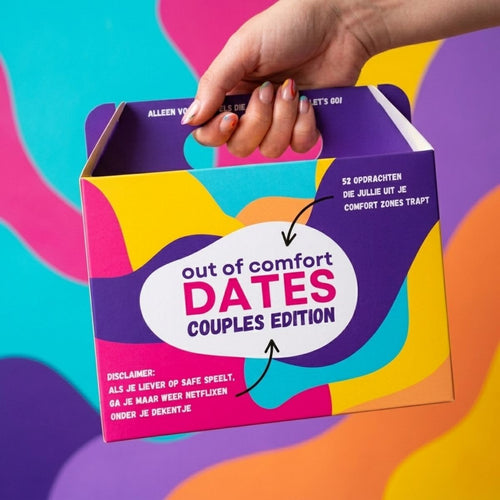 Out of Comfort Dates Couples Edition van Trustfall - Belevenisbox met 52 originele date opdrachten voor koppels.